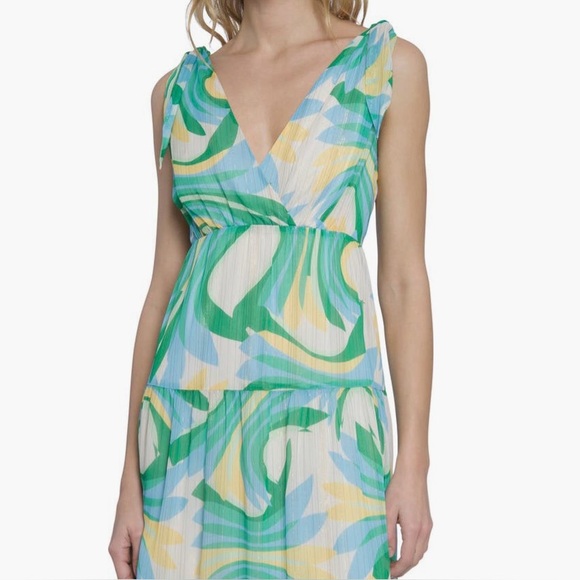 Donna Morgan Dresses & Skirts - NWT Donna Morgan for Maggy London NOA‎ Tiered Maxi Sundress Cream/Blue Size 12